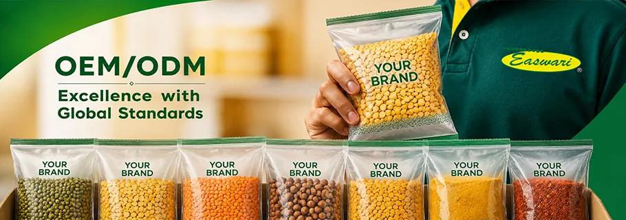 OEM and ODM private-label spice and pulse packaging by Easwari Mills